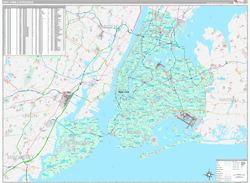New York 5 Boroughs Wall Map Premium Style 2024